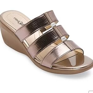 East 5th Bronze Wedge Sandals